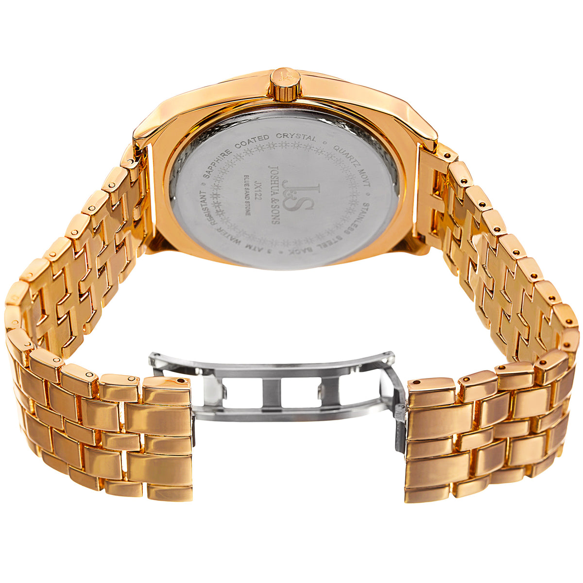 Joshua & Sons JX122YG Quartz Movement Genuine Stone Dial Bracelet Men's Watch
