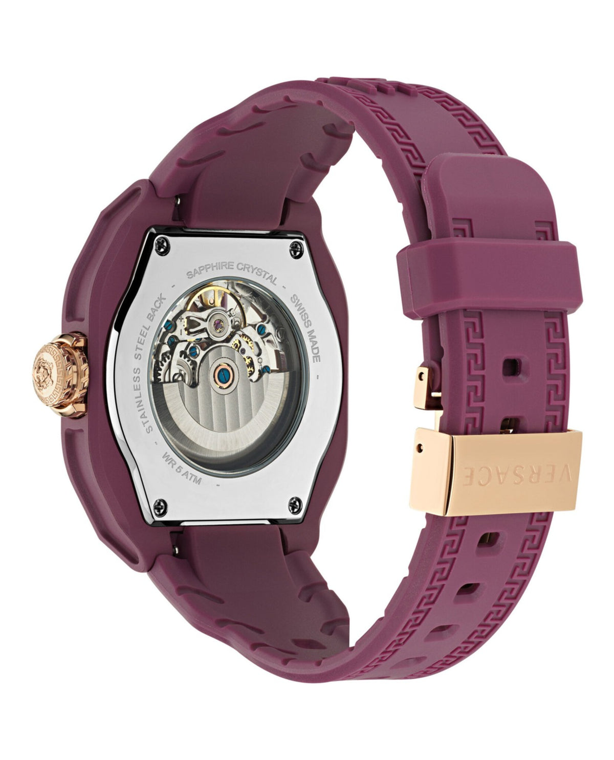 Versace Mens Burgundy 42mm Strap Fashion Watch