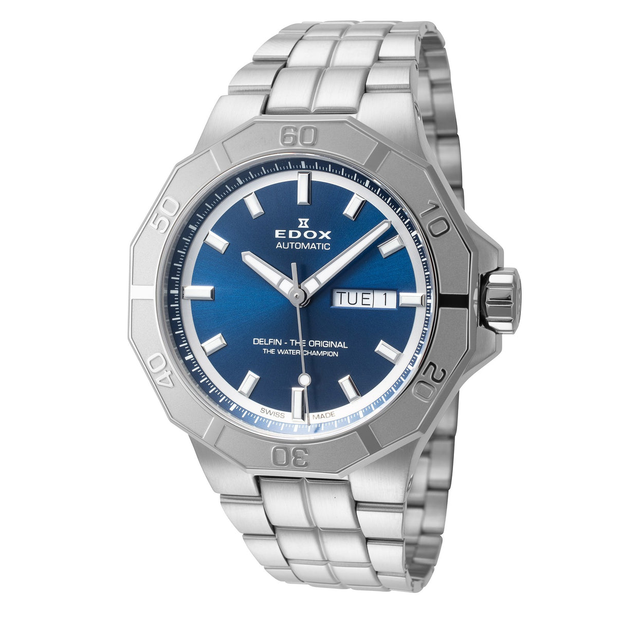 Edox Men's Delfin The Original 43mm Automatic Watch 88008-3M-BUIN