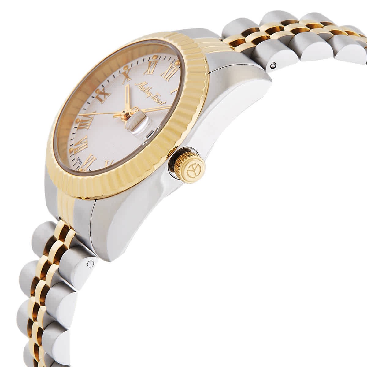Mathey-Tissot Mathy III Roman Quartz White Dial Ladies Watch D810BBR