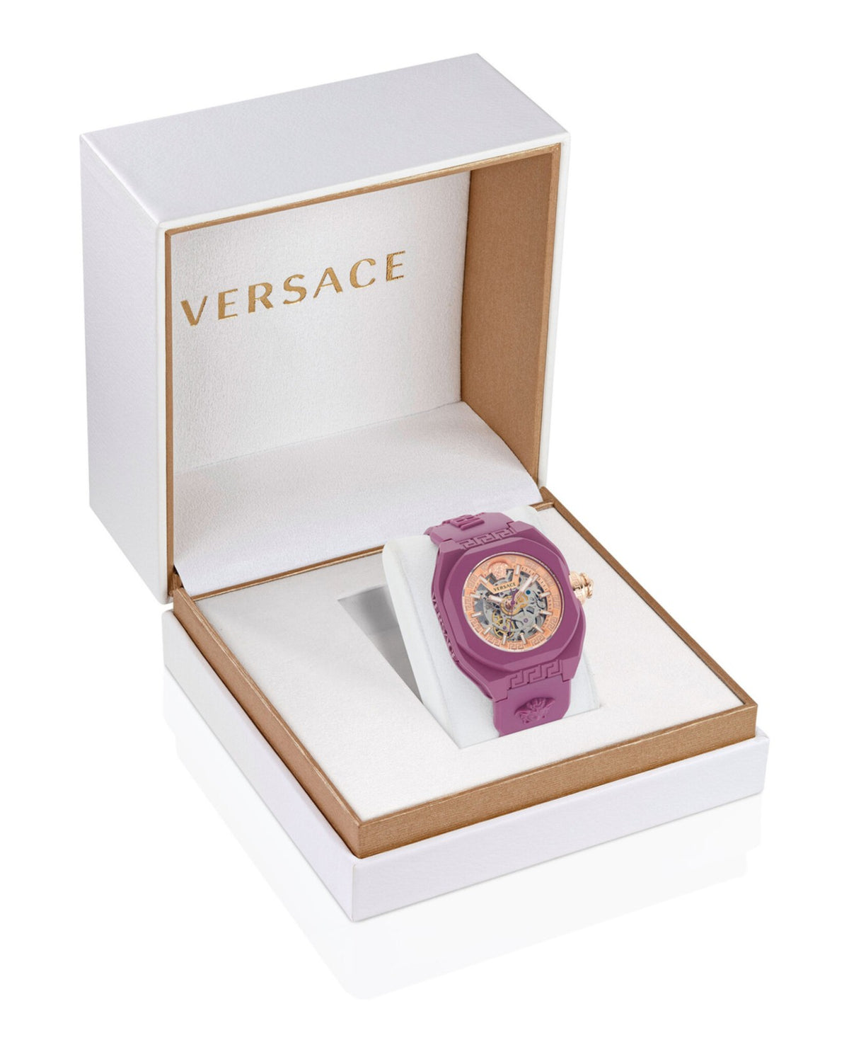 Versace Mens Burgundy 42mm Strap Fashion Watch