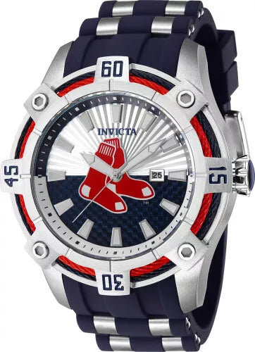 Invicta Men's 43262 MLB Boston Red Sox Quartz Silver, Blue Dial Watch