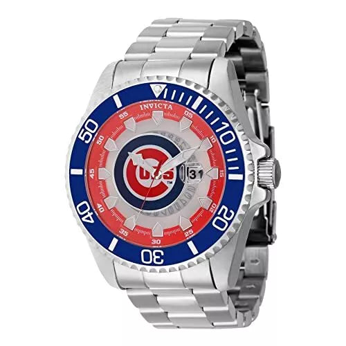 Invicta Men's 43458 MLB Chicago Cubs Quartz Red, Silver, White, Blue Dial Watch