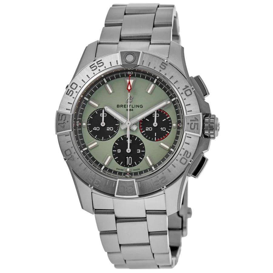 Breitling Avenger B01 Chronograph 44 Green Dial Men's Watch AB0147101L1A1