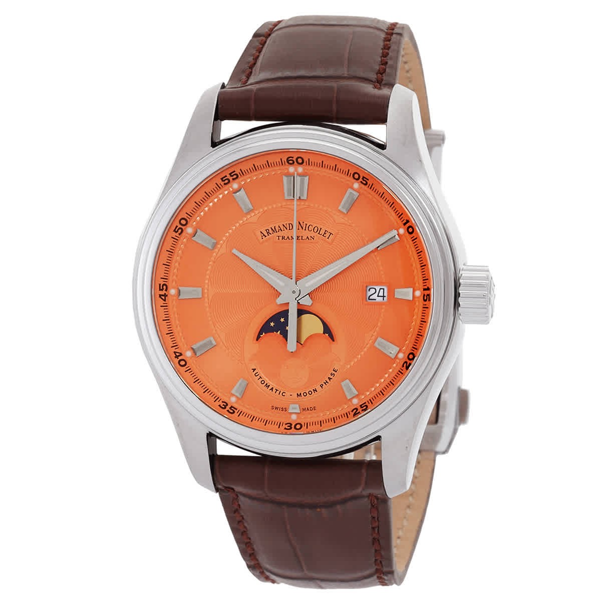 Armand Nicolet Mh2 Orange Dial Men's Watch A640L-SM-P840MR2