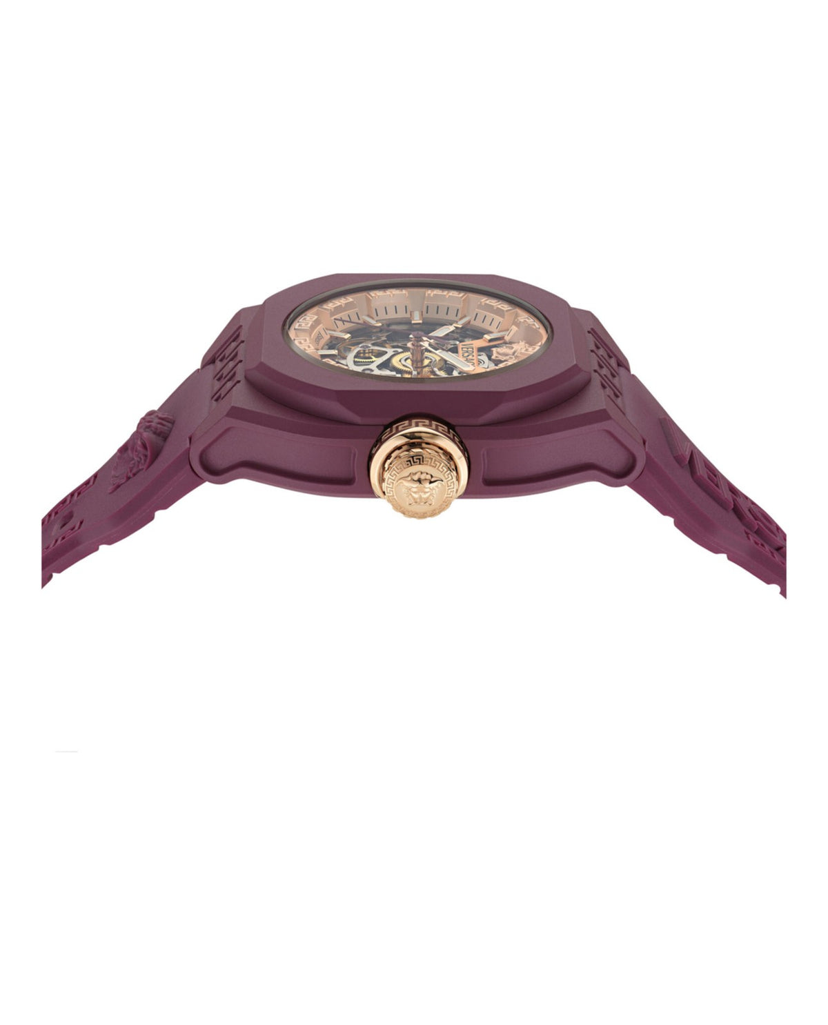 Versace Mens Burgundy 42mm Strap Fashion Watch