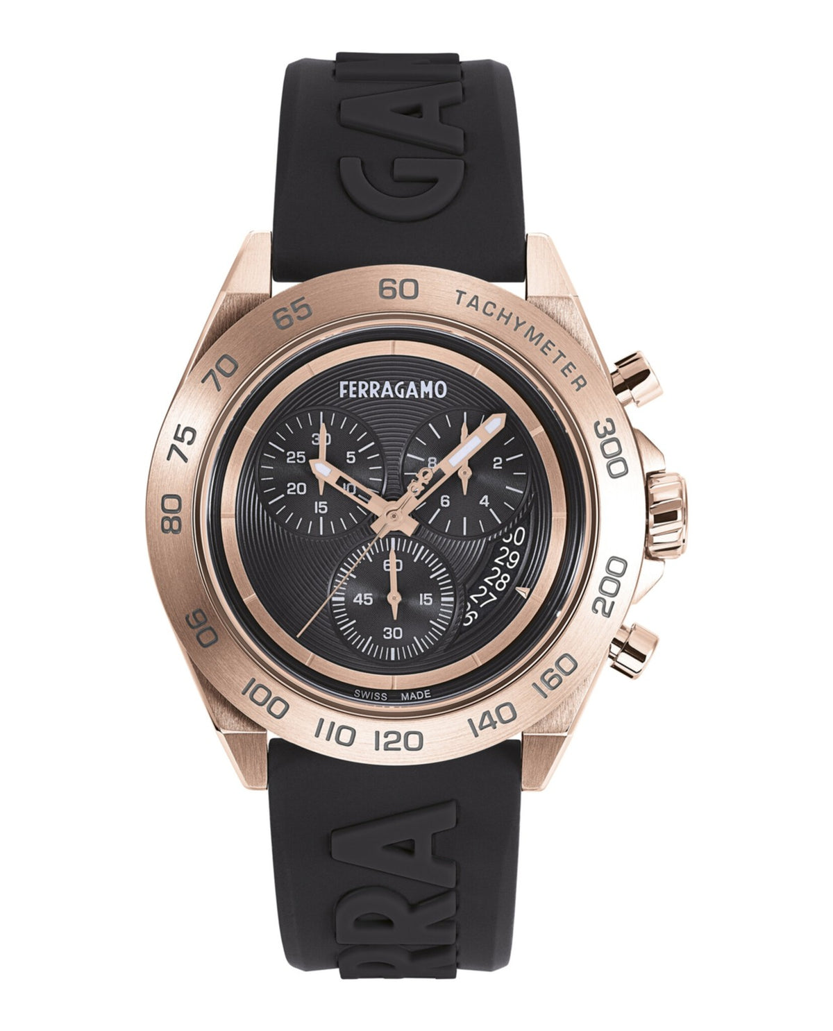 Salvatore Ferragamo Mens Rose Gold 43mm Strap Fashion Watch SFKF00423