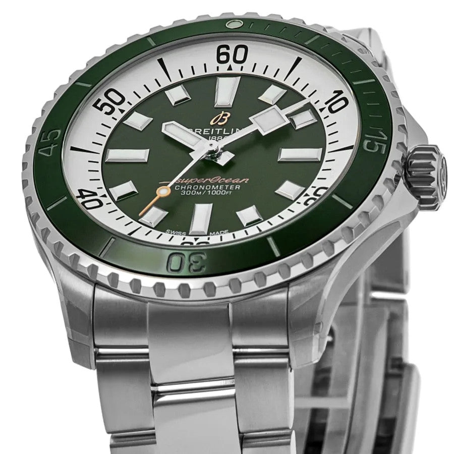 New Breitling Superocean Automatic 44 Green Dial Men's Watch A17376A31L1A1