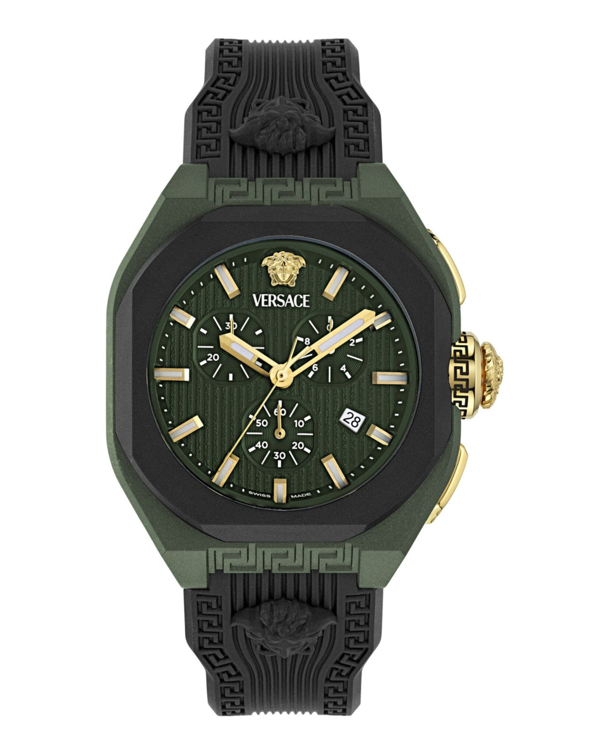 Versace Men's Green 44mm Strap Fashion Watch VE9L00625