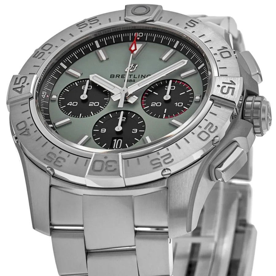 Breitling Avenger B01 Chronograph 44 Green Dial Men's Watch AB0147101L1A1
