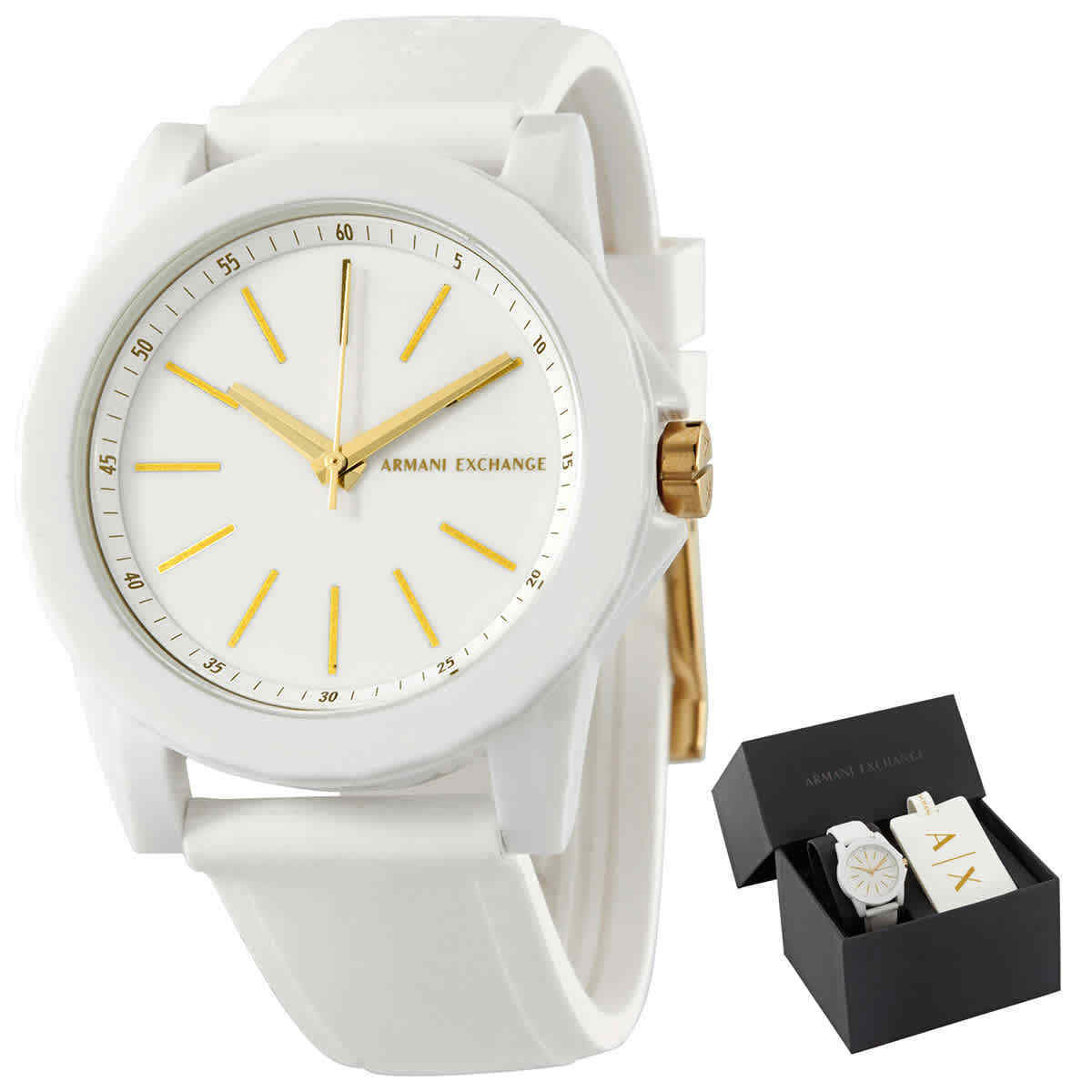 Armani Exchange Lady Banks Quartz White Dial Ladies Watch Set AX7126