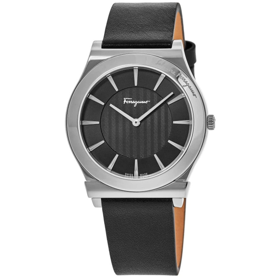 Salvatore Ferragamo 1898 Slim Black Dial Leather Strap Men's Watch SFPE00519