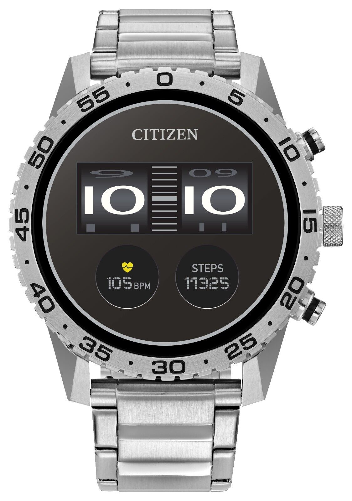 Citizen CZ Smart Touchscreen Silver Stainless Steel Smart Watch 44MM MX1010-59X