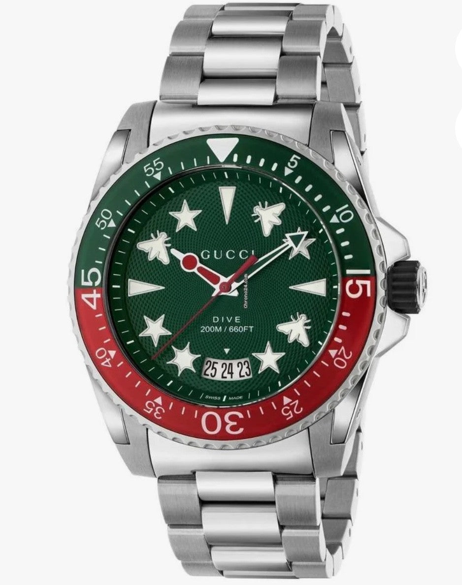Gucci YA136222 Men's Dive Green Dial Quartz Watch