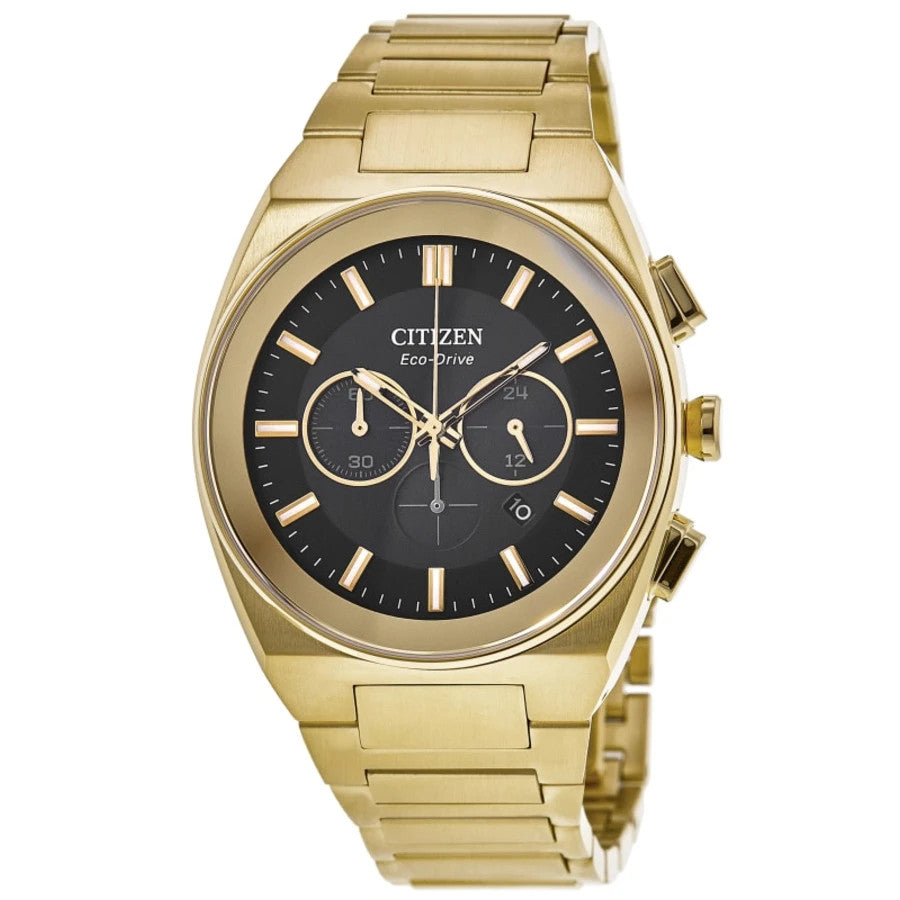 Citizen Axiom SC Black Dial Gold Tone Stainless Steel Men's Watch CA4582-54E