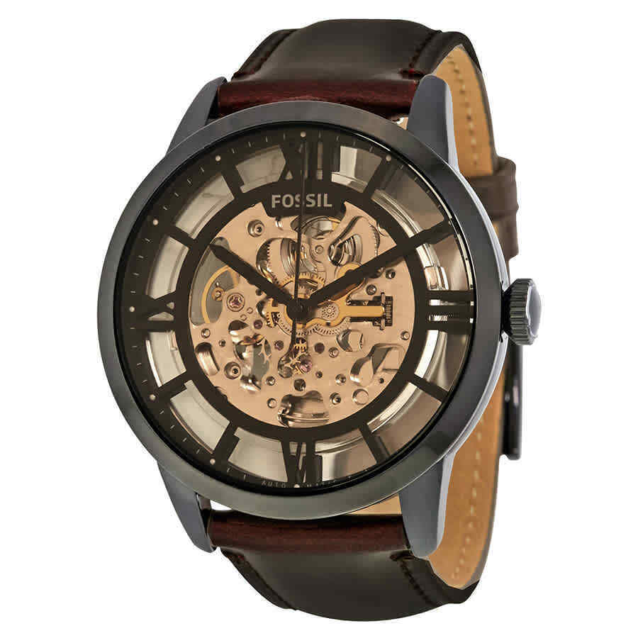 Fossil Townsman Automatic Brown Skeleton Dial Men's Watch ME3098