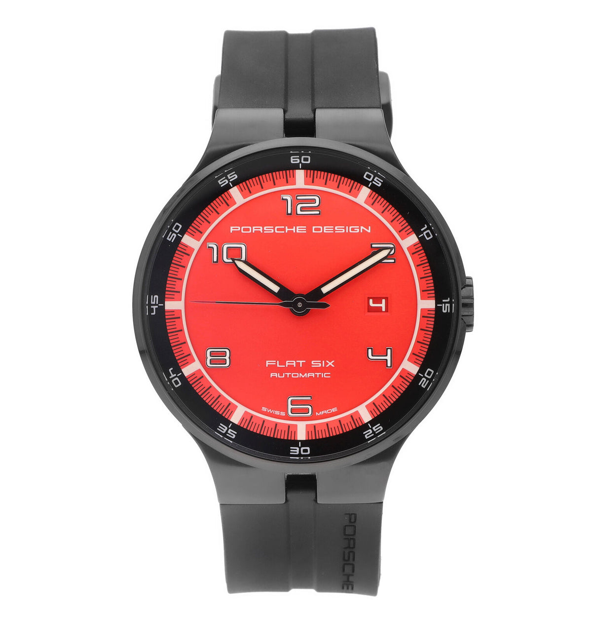 Porsche Design Flat Six 44mm Red Dial Automatic Men's Watch P.635043741254