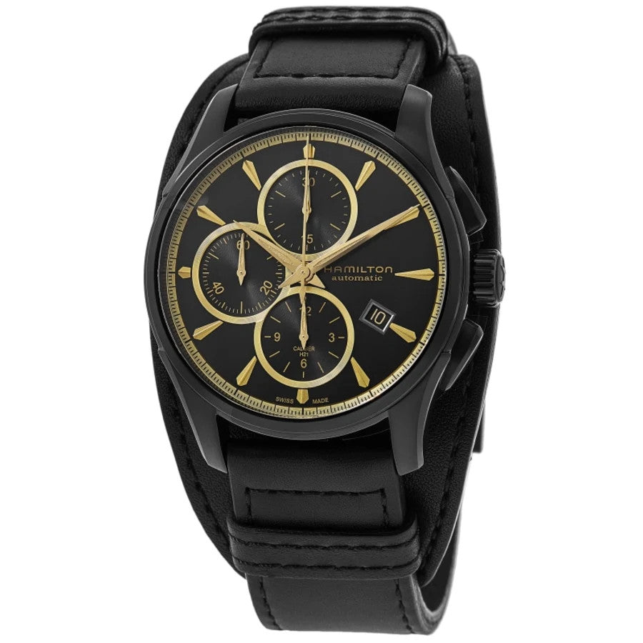 Hamilton Jazzmaster Auto Chrono Black Dial Leather Men's Watch H32506730