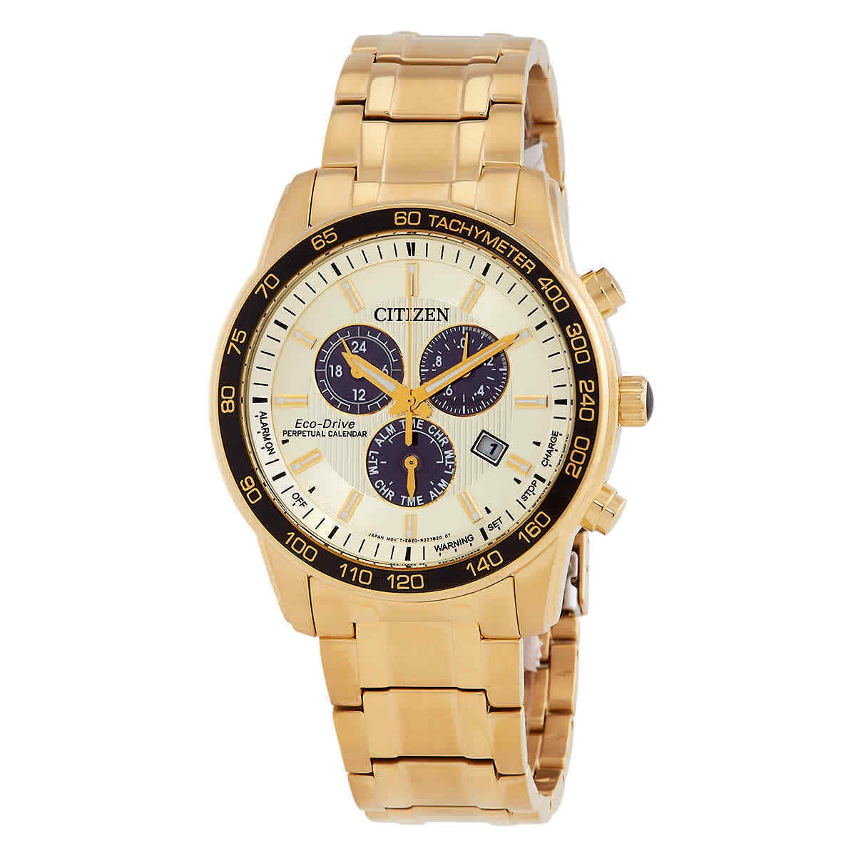 Citizen Brycen Eco-Drive Chronograph Gold Dial Men's Watch BL5512-59P