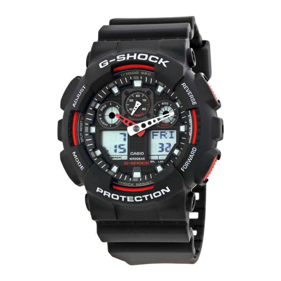 Casio G-Shock Black Resin Strap Men's Watch GA100-1A4