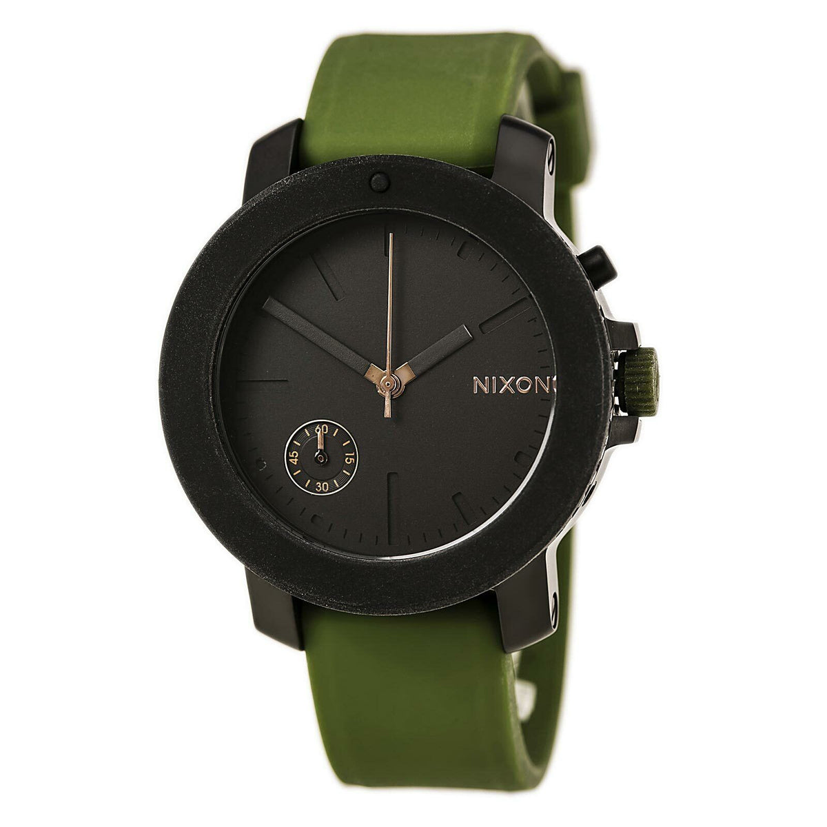 Nixon Women's The Raider Watch Chrono Black Dial Green Silicone Strap A3171089