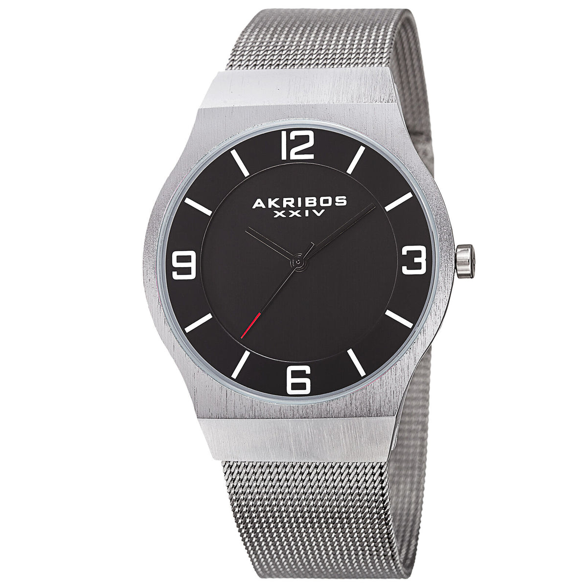 Akribos XXIV AK851SSB Classic Black Dial Silver-tone Mesh Bracelet Men's Watch