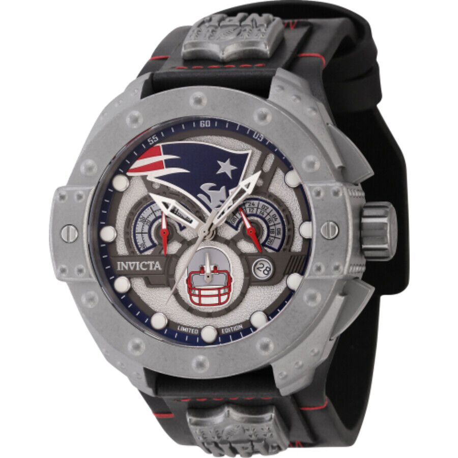 Invicta NFL New England Patriots Quartz Gunmetal Dial Men's Watch 45122