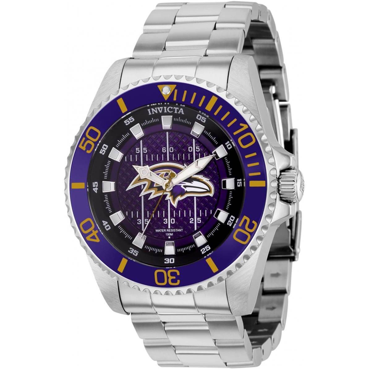 Invicta Men's Watch NFL Baltimore Ravens Quartz Silver Steel Bracelet 36939