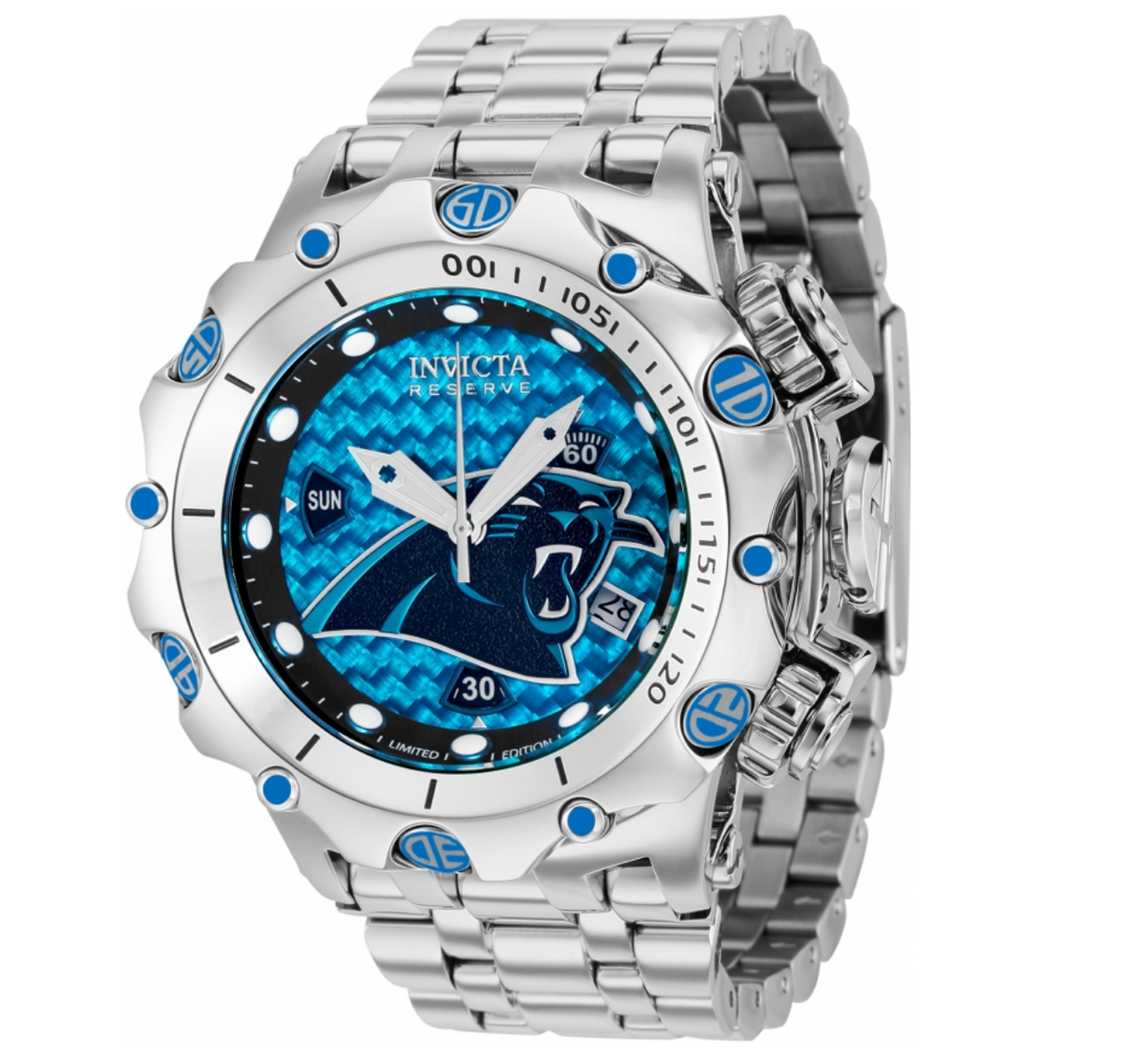 Invicta Reserve Venom NFL Carolina Panthers Men's 51mm Limited Ed Watch 36129