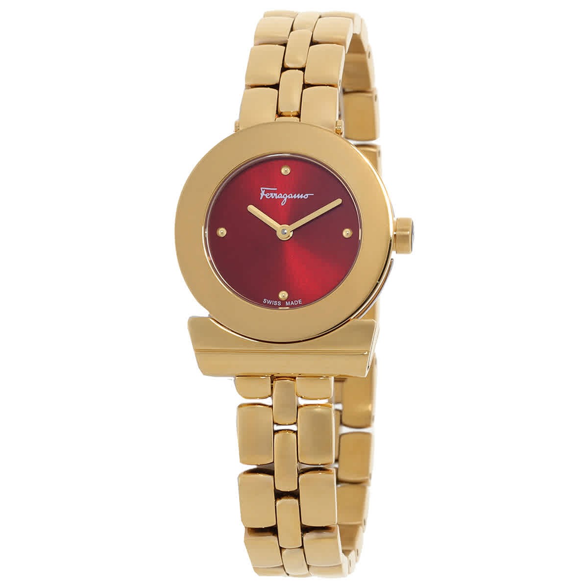 Salvatore Ferragamo Gancino Quartz Red Dial Ladies Watch SFPD02424