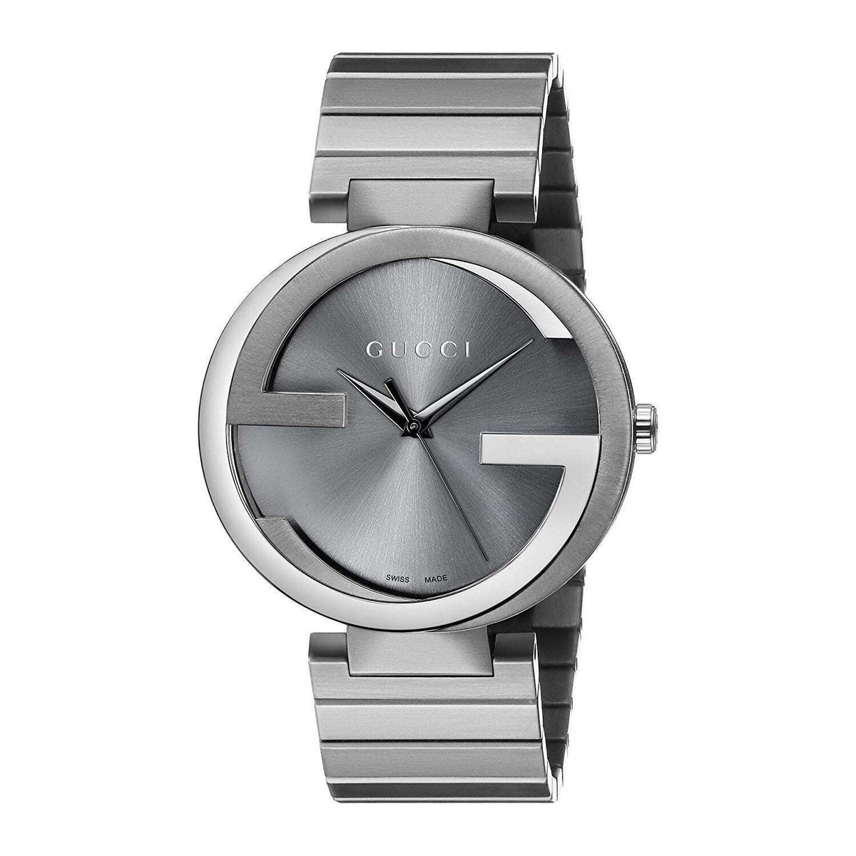 Gucci YA133210 Interlocking G 42mm Men's Grey Stainless Steel Watch