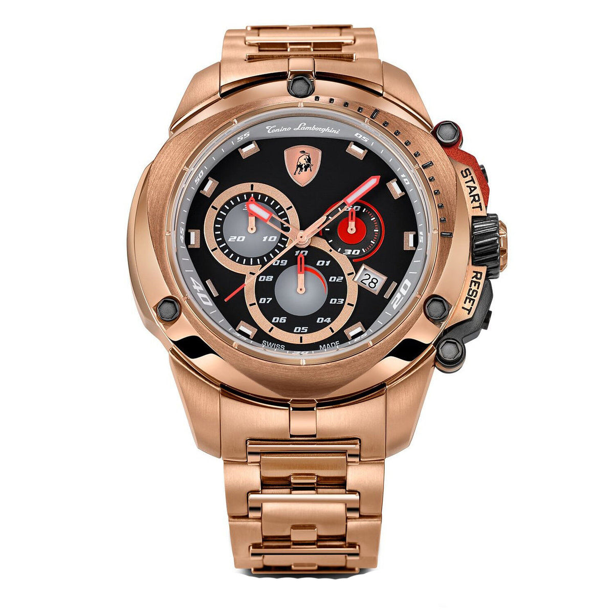 Tonino Lamborghini 7805 Shield Series Gold Tone Chronograph Watch