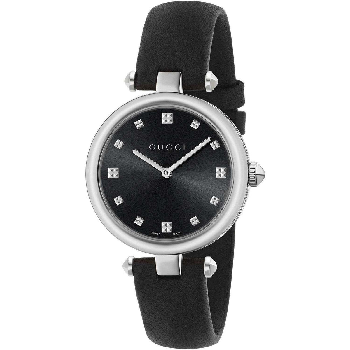 Gucci YA141403 Diamantissima 32mm Women's Black Leather Watch