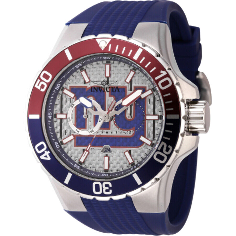 Invicta NFL New York Giants GMT Quartz White Dial Pepsi Bezel Men's Watch 45403