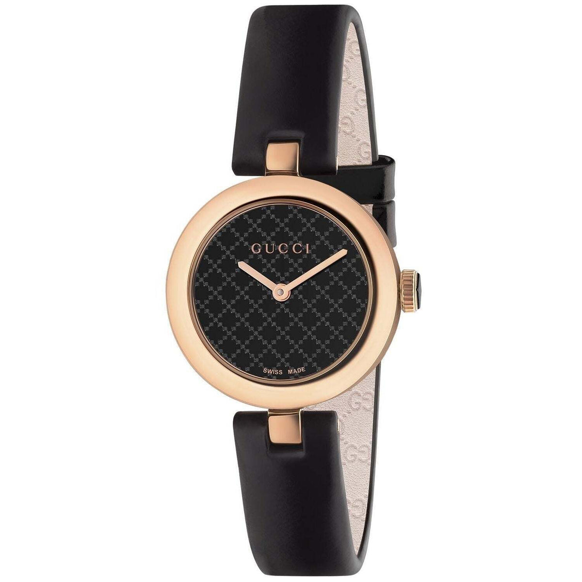 Gucci YA141501 Diamatissima 22mm Women's Black Leather Watch