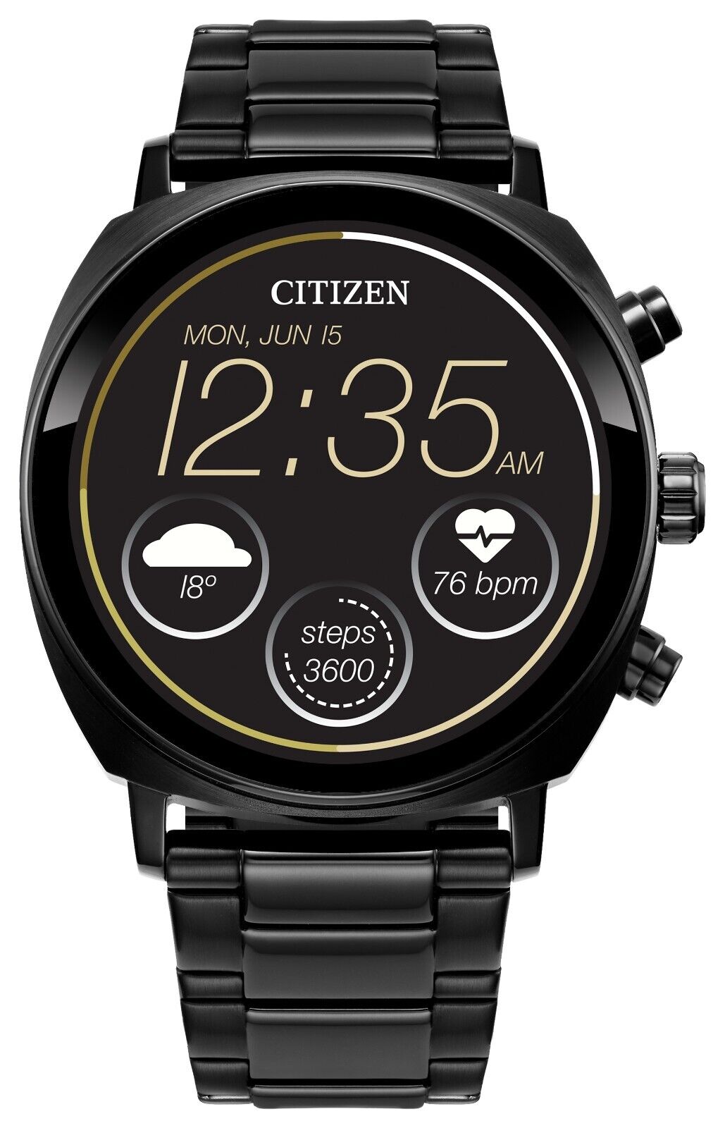 Citizen CZ Smart Touchscreen Black Stainless Steel Smart Watch 41MM MX1005-83X