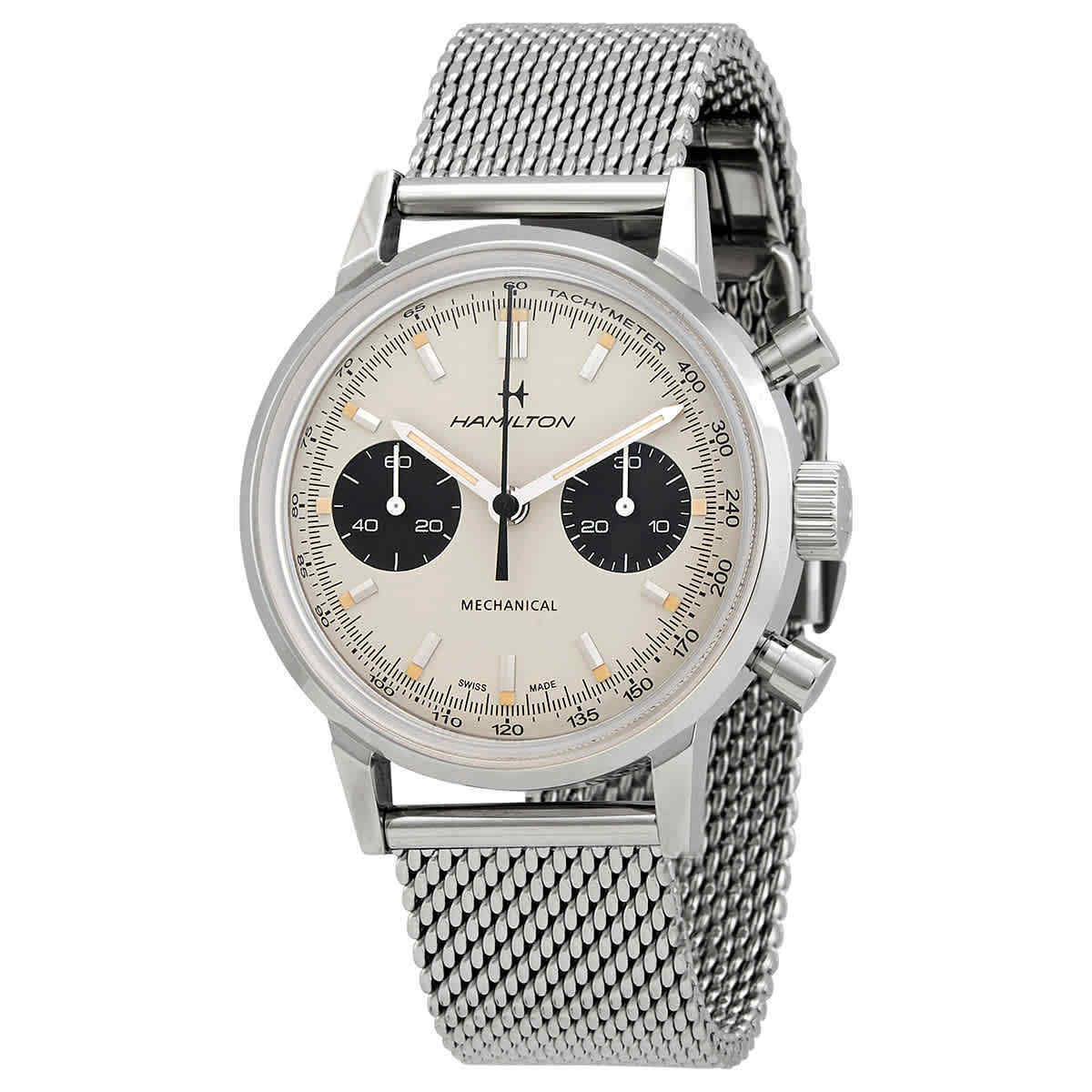 Hamilton Intra-Matic Chronograph Hand Wind Silver Dial Men's Watch H38429110