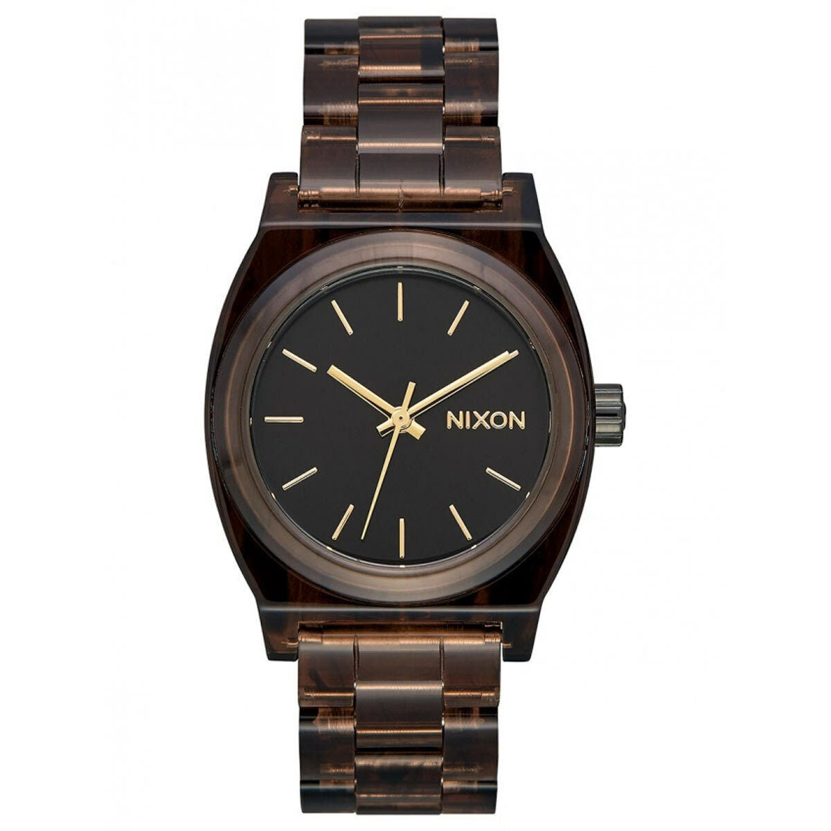 Nixon Women's Watch Time Teller Black Dial Brown Plastic Bracelet A1214400