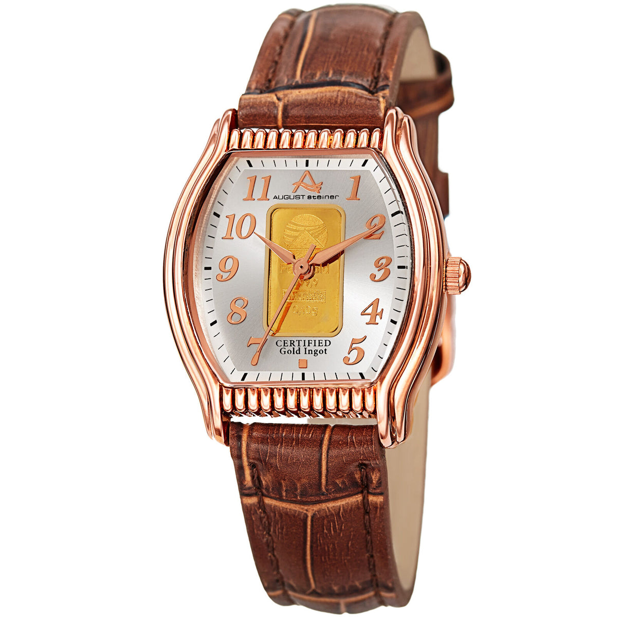 August Steiner AS8225RGBR Certified 0.10G Plate Of Pure Gold Strap Women's Watch