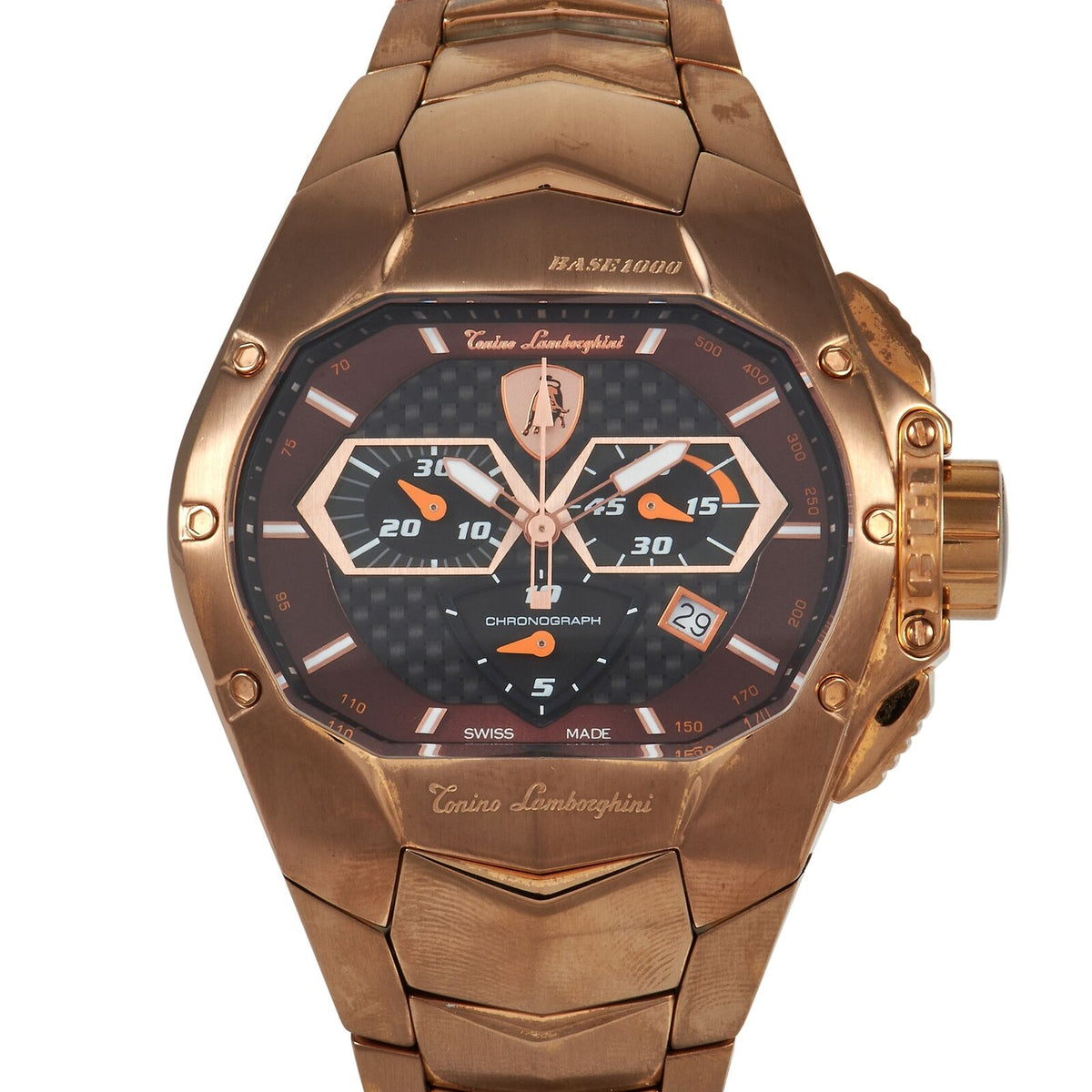 Tonino Lamborghini Rose-Gold Toned Stainless Steel Chronograph Watch SW840RG