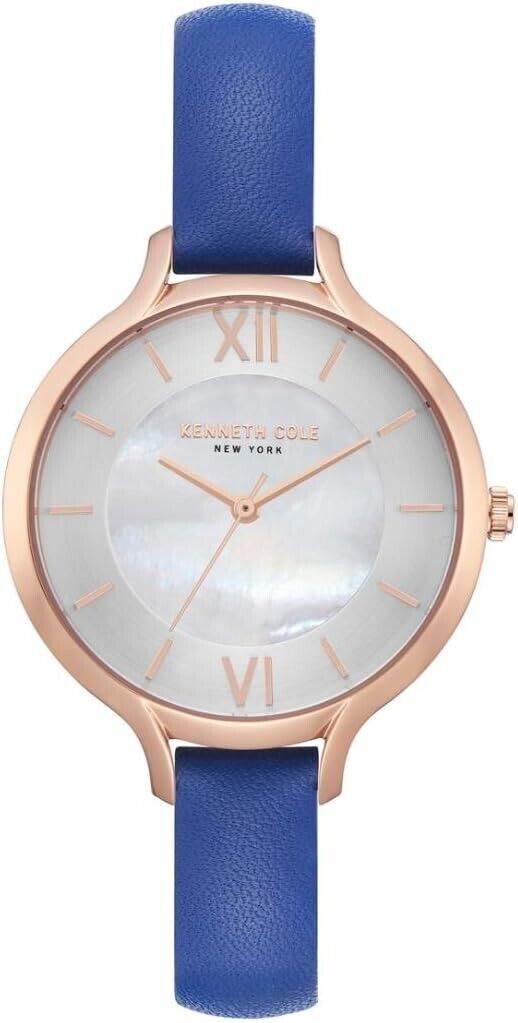 Kenneth Cole Ladies Classic 32mm Blue Leather Watch - KC15187007