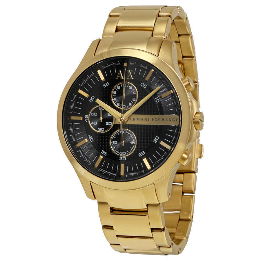 Armani Exchange Black Dial Chronograph Gold-plated Unisex Watch AX2137