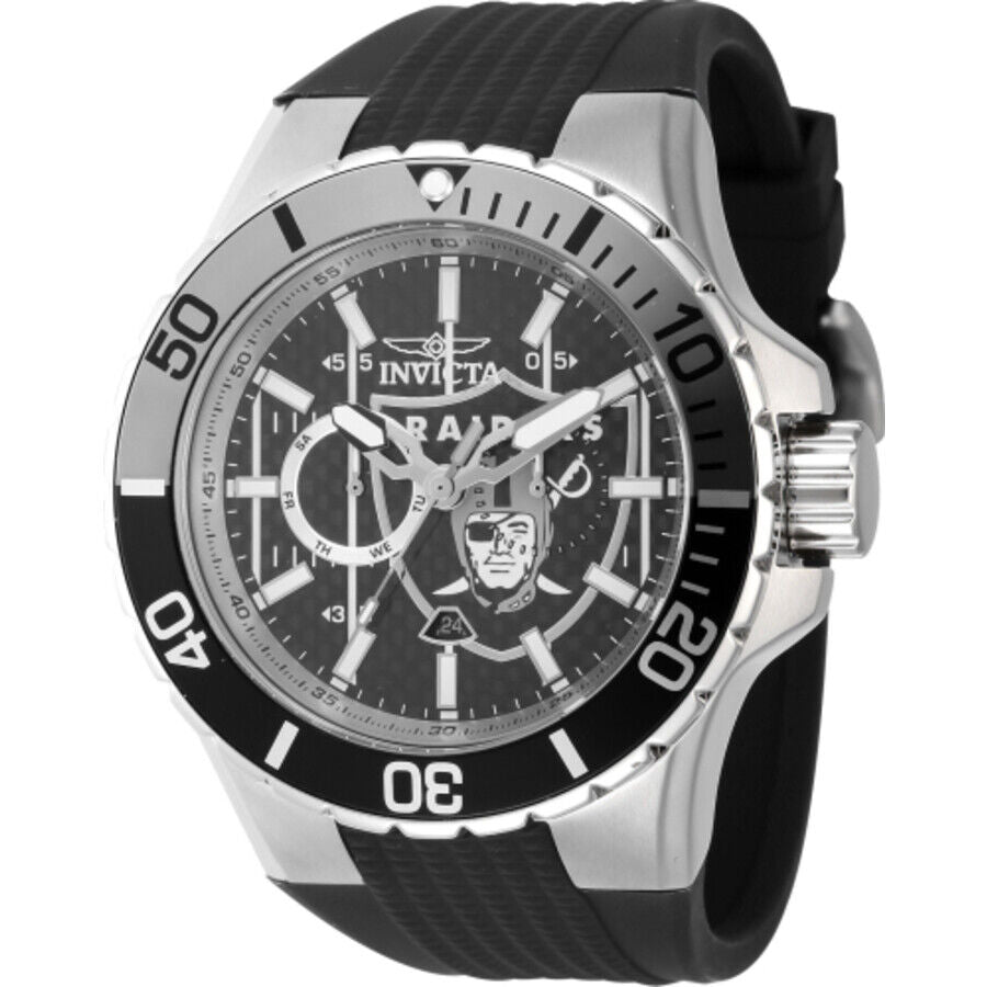 Invicta NFL Las Vegas Raiders GMT Quartz Black Dial Men's Watch 45400