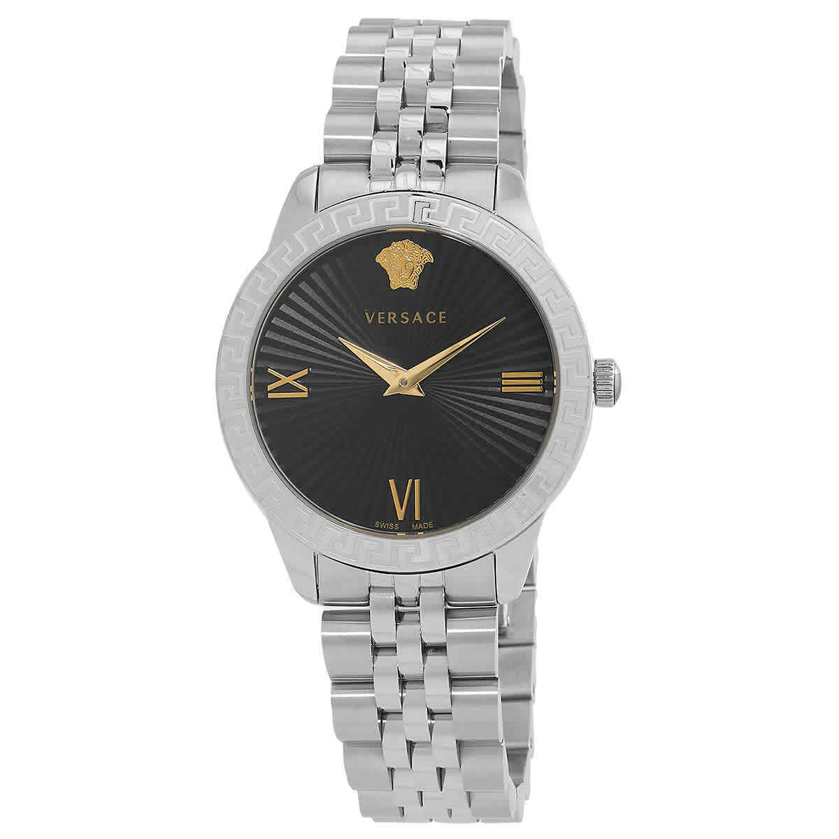 Versace Greca Signature Quartz Black Dial Ladies Watch VEVC00419