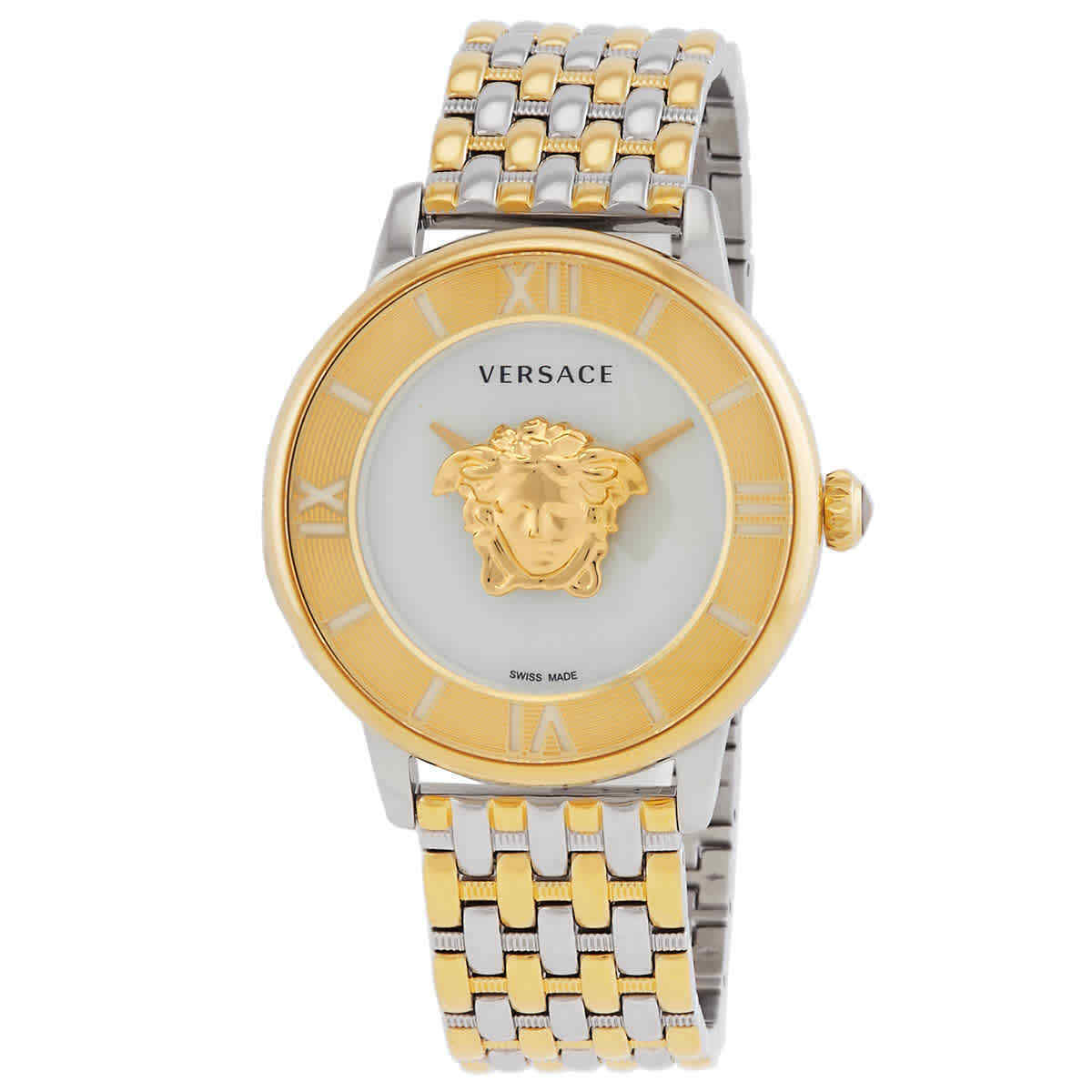 Versace La Medusa Quartz Silver Dial Two-Tone Ladies Watch VE2R00222