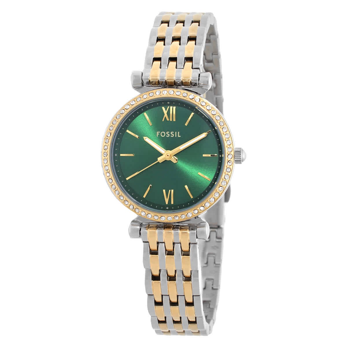 Fossil Carlie Quartz Crystal Green Dial Ladies Watch ES5439