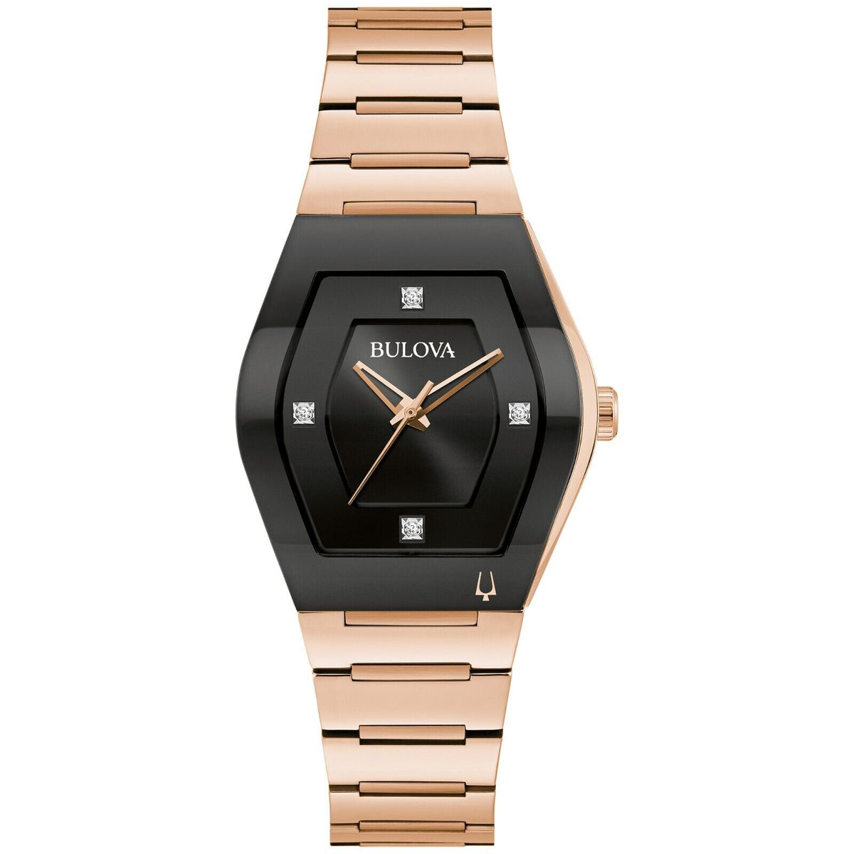 Bulova Gemini Women Quartz Rose Gold Stainless Steel Crystal Watch 30MM 97P158