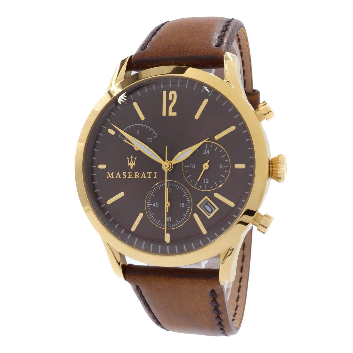 Maserati Tradizione Men's Watch Chronograph Brown Dial Leather Strap R8871625001