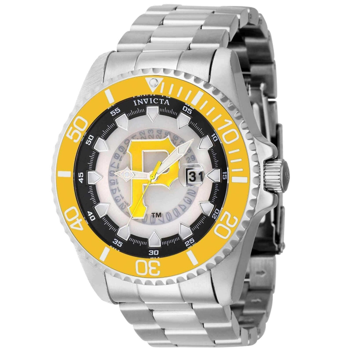 Invicta Men's Watch MLB Pittsburgh Pirates Quartz Black and Silver Dial 43475